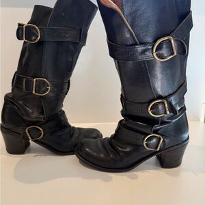 Fiorentini + Baker 7040 high moto boots - Black Leather size 7.5